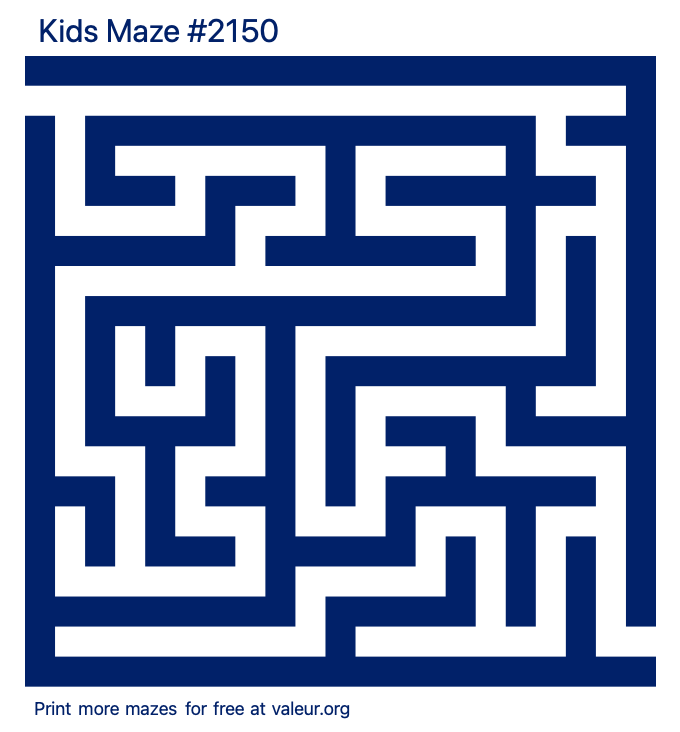 Free Printable Kids Maze number 2150