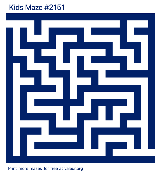 Free Printable Kids Maze number 2151