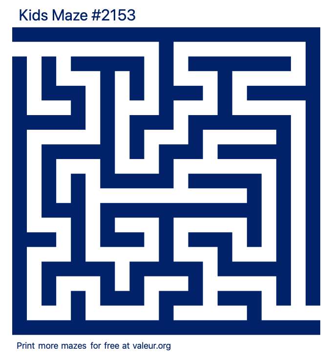 Free Printable Kids Maze number 2153