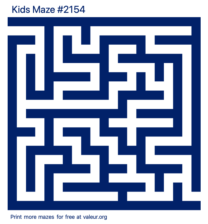 Free Printable Kids Maze number 2154