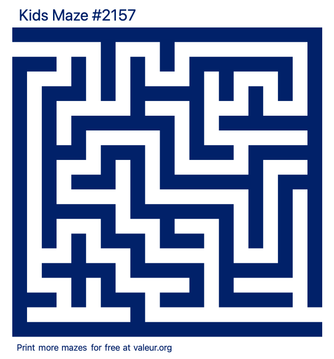 Free Printable Kids Maze number 2157