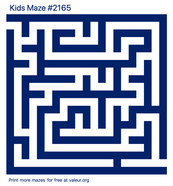 Free Printable Kids Maze number 2165