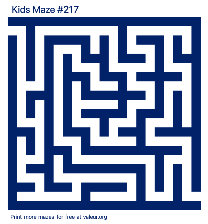 Free Printable Kids Maze number 217