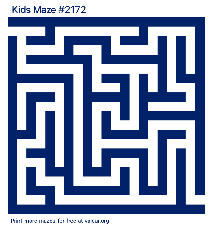 Free Printable Kids Maze number 2172