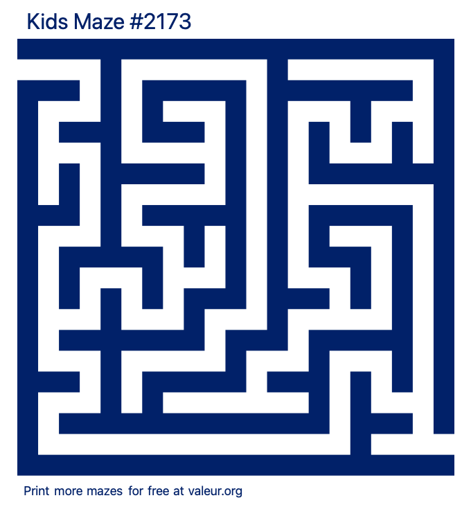 Free Printable Kids Maze number 2173