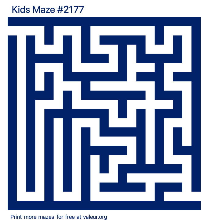 Free Printable Kids Maze number 2177