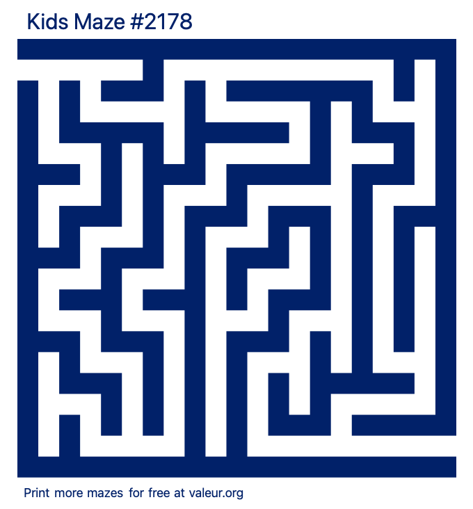 Free Printable Kids Maze number 2178