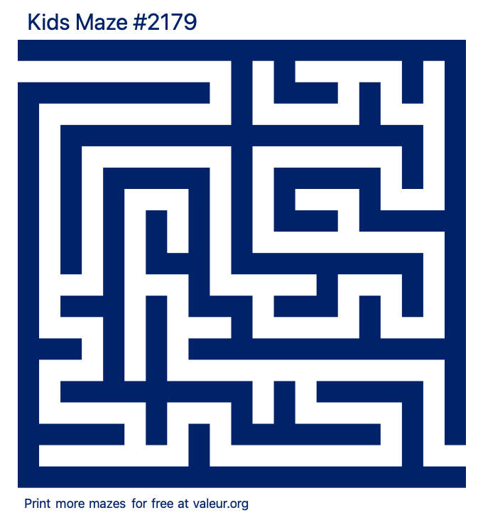 Free Printable Kids Maze number 2179