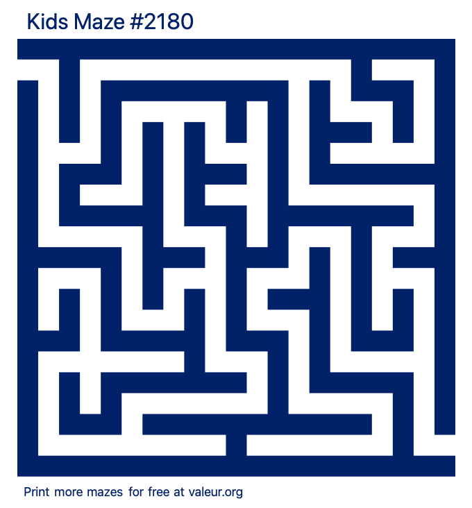 Free Printable Kids Maze number 2180