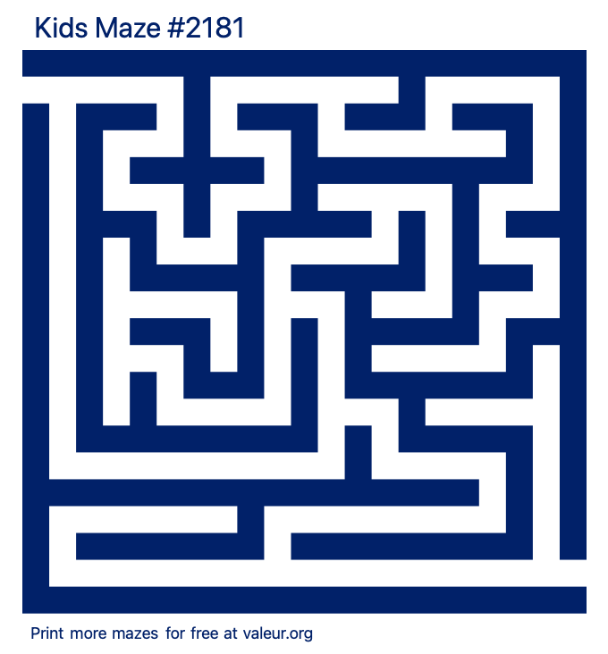 Free Printable Kids Maze number 2181