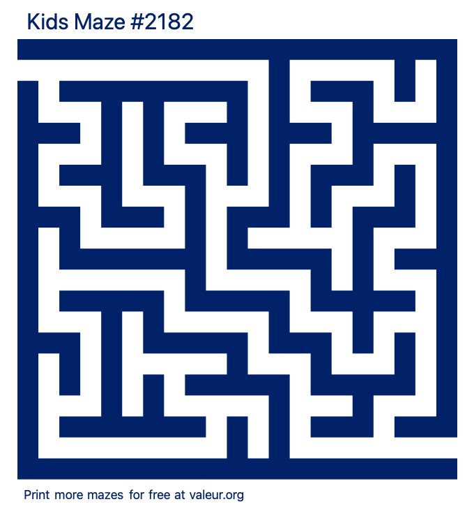 Free Printable Kids Maze number 2182