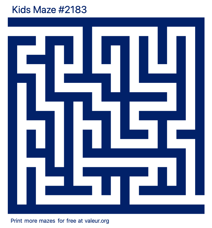 Free Printable Kids Maze number 2183