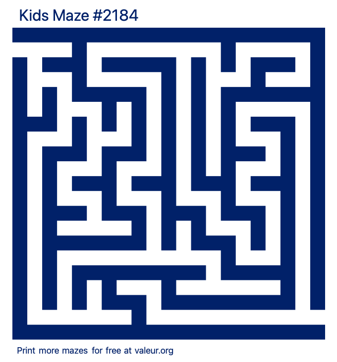 Free Printable Kids Maze number 2184