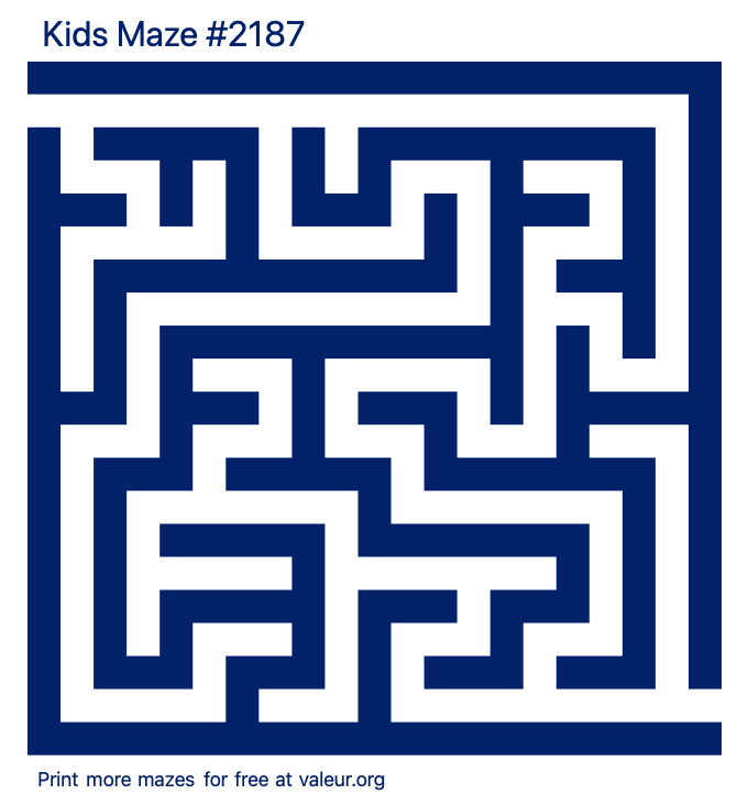 Free Printable Kids Maze number 2187