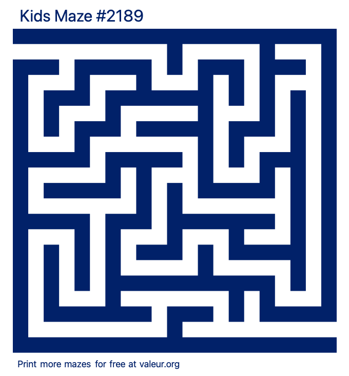 Free Printable Kids Maze number 2189