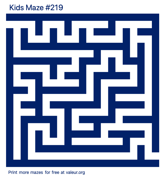 Free Printable Kids Maze number 219