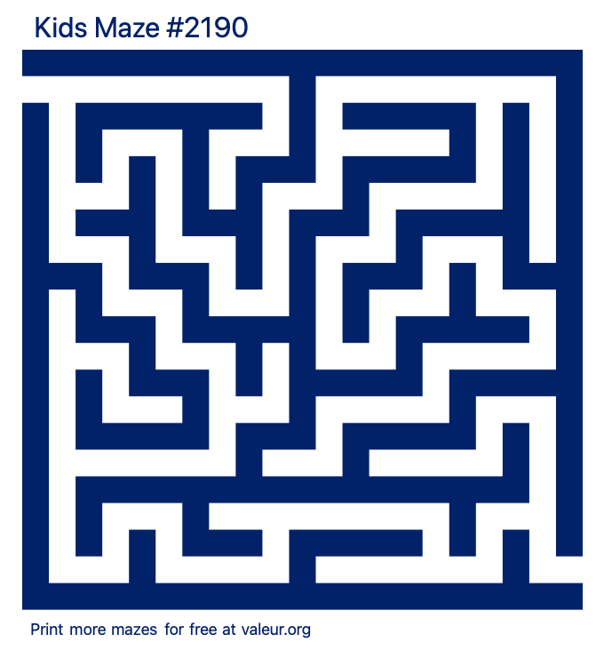 Free Printable Kids Maze number 2190