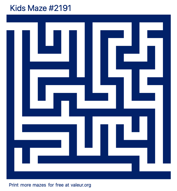 Free Printable Kids Maze number 2191