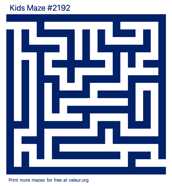 Free Printable Kids Maze number 2192