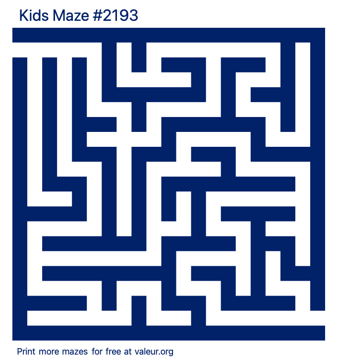 Free Printable Kids Maze number 2193