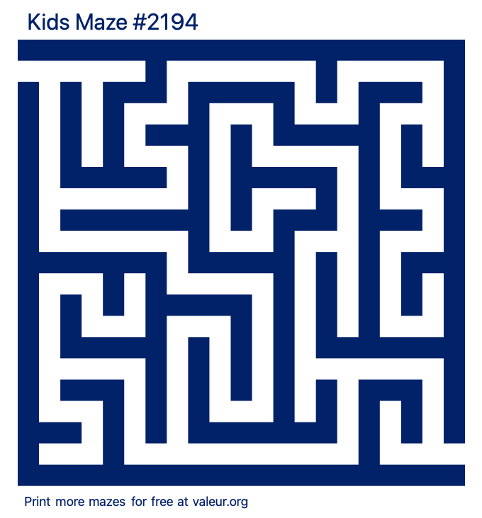 Free Printable Kids Maze number 2194