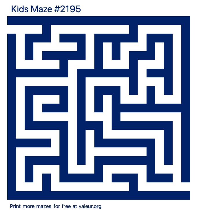 Free Printable Kids Maze number 2195