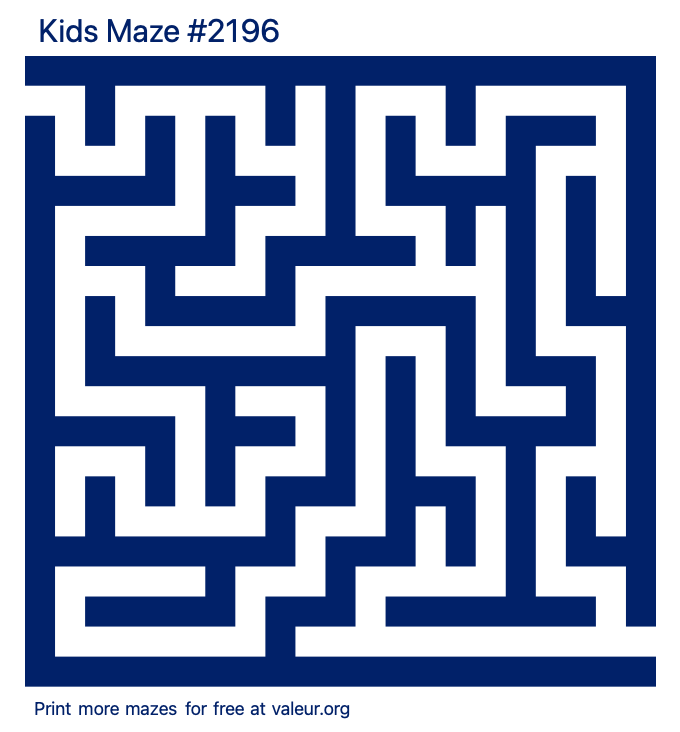 Free Printable Kids Maze number 2196