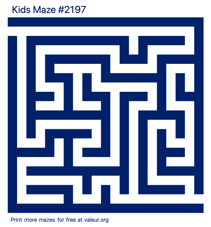 Free Printable Kids Maze number 2197