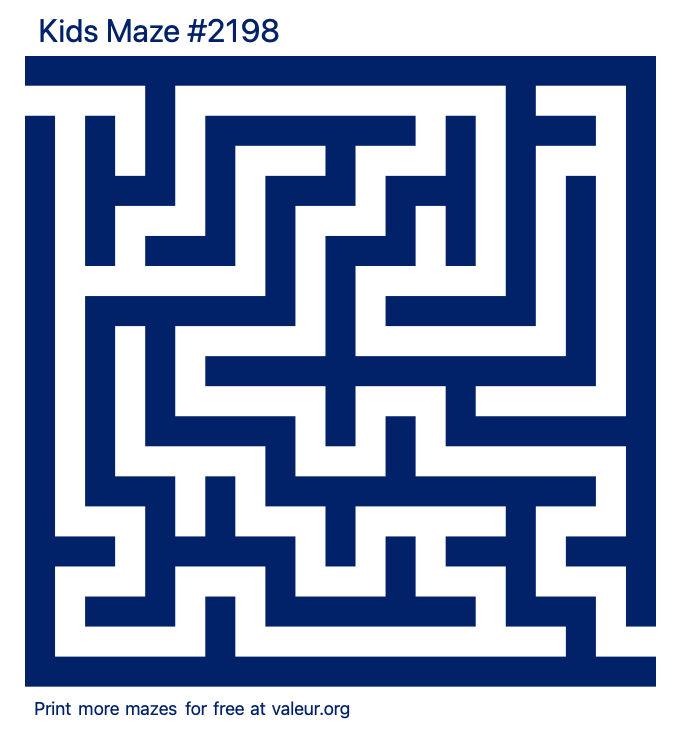 Free Printable Kids Maze number 2198