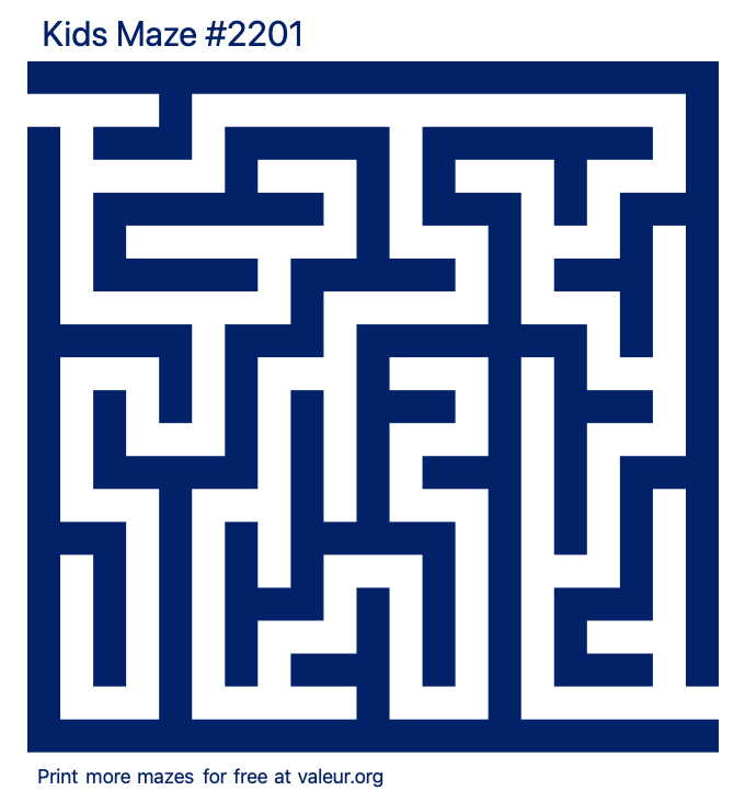 Free Printable Kids Maze number 2201