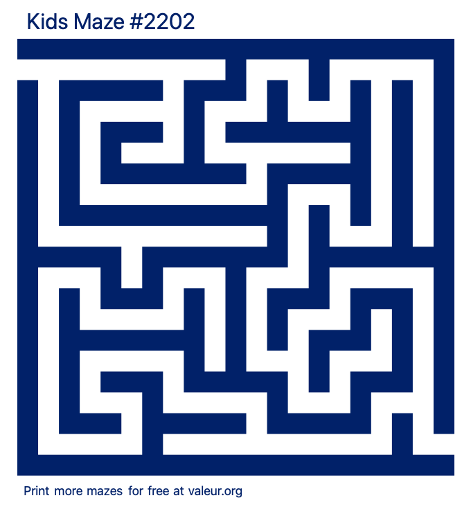 Free Printable Kids Maze number 2202