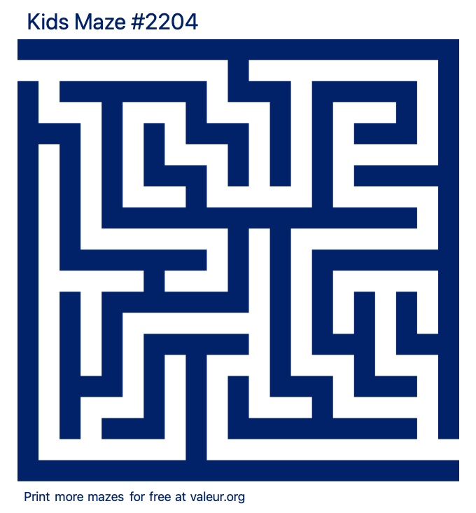 Free Printable Kids Maze number 2204