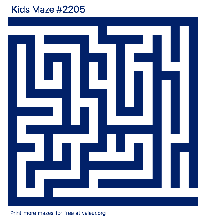 Free Printable Kids Maze number 2205