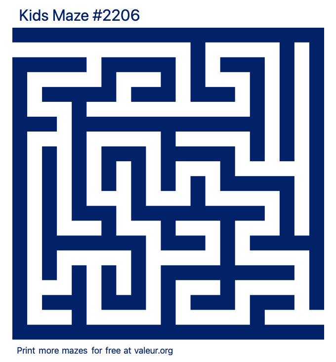 Free Printable Kids Maze number 2206