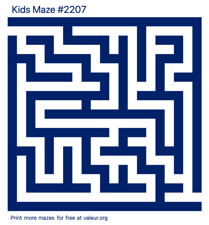 Free Printable Kids Maze number 2207