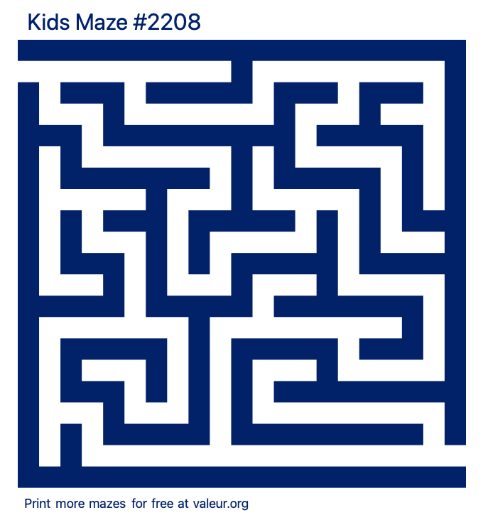 Free Printable Kids Maze number 2208