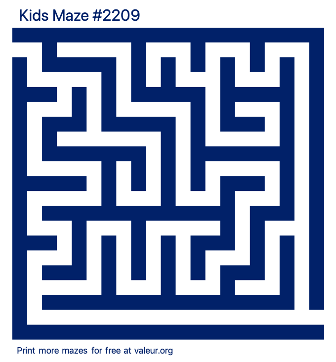 Free Printable Kids Maze number 2209