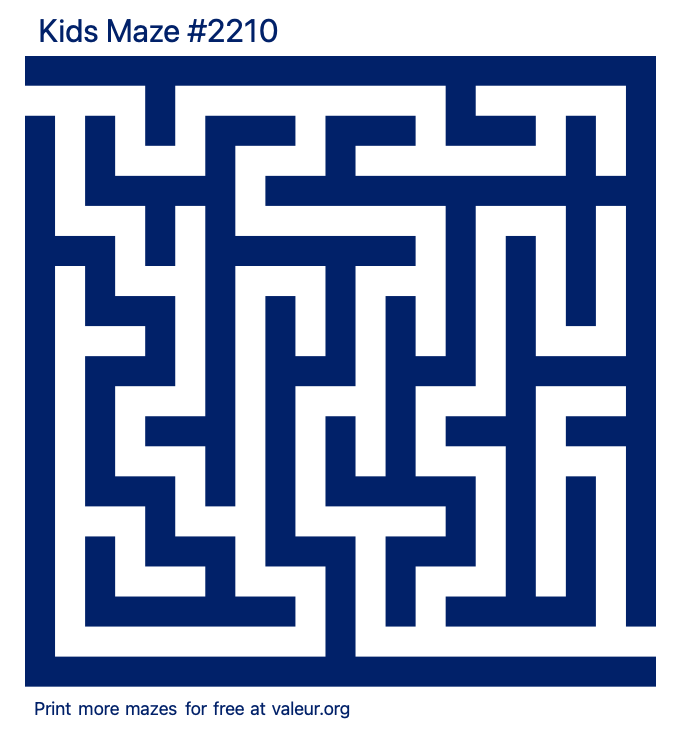 Free Printable Kids Maze number 2210