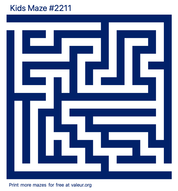 Free Printable Kids Maze number 2211