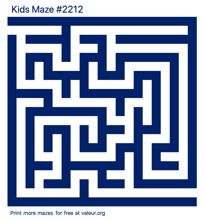 Free Printable Kids Maze number 2212