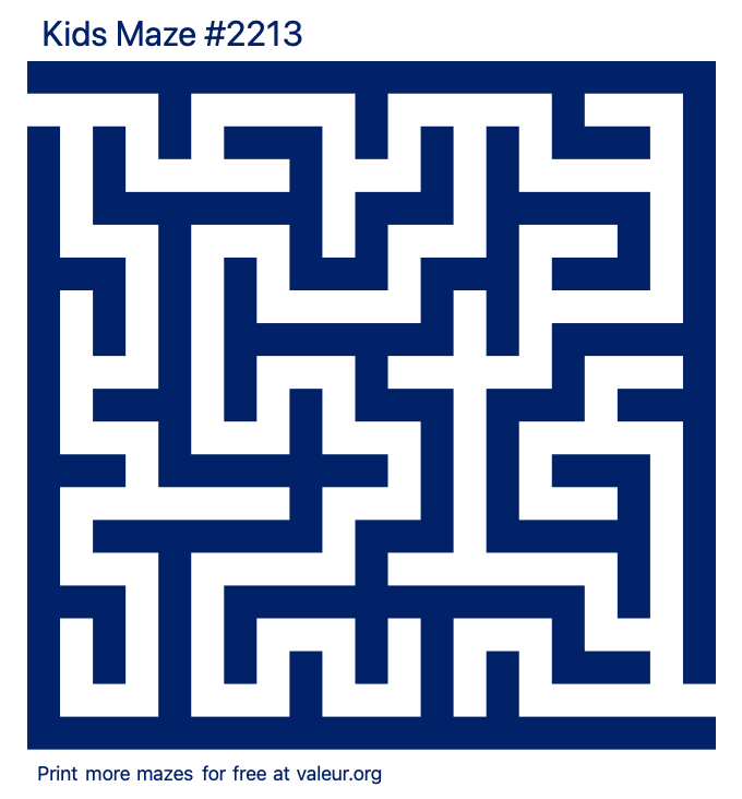 Free Printable Kids Maze number 2213