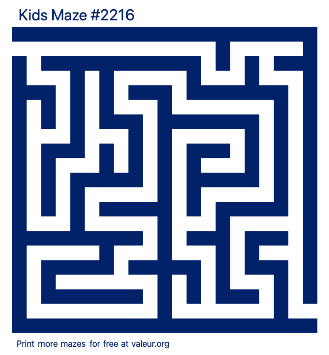 Free Printable Kids Maze number 2216