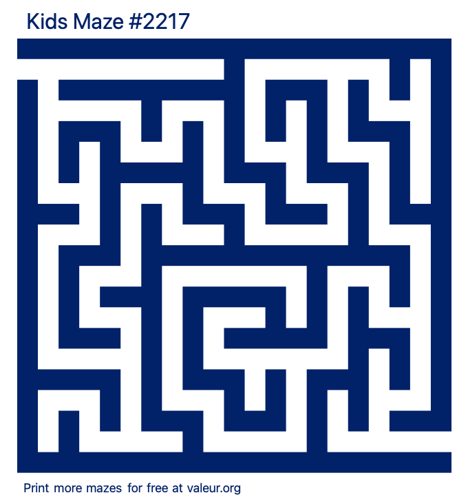 Free Printable Kids Maze number 2217