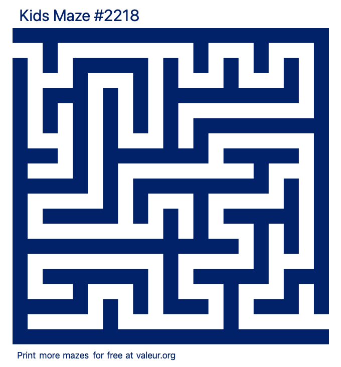 Free Printable Kids Maze number 2218