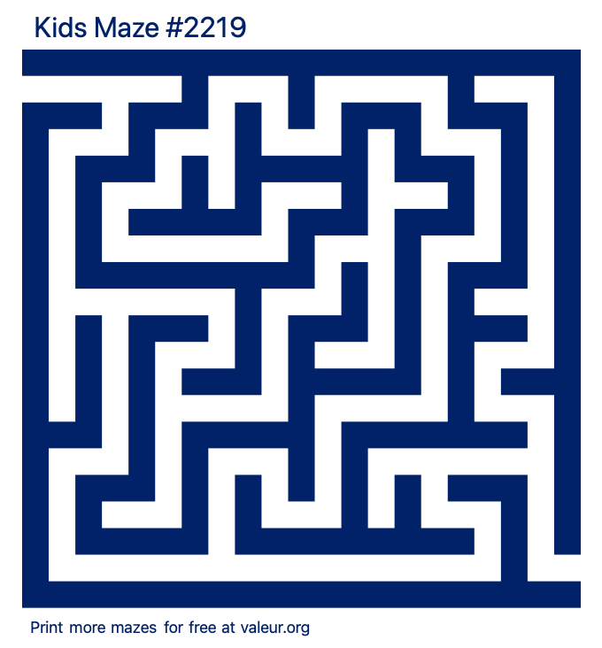 Free Printable Kids Maze number 2219