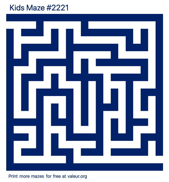 Free Printable Kids Maze number 2221