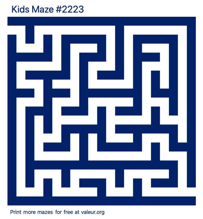 Free Printable Kids Maze number 2223