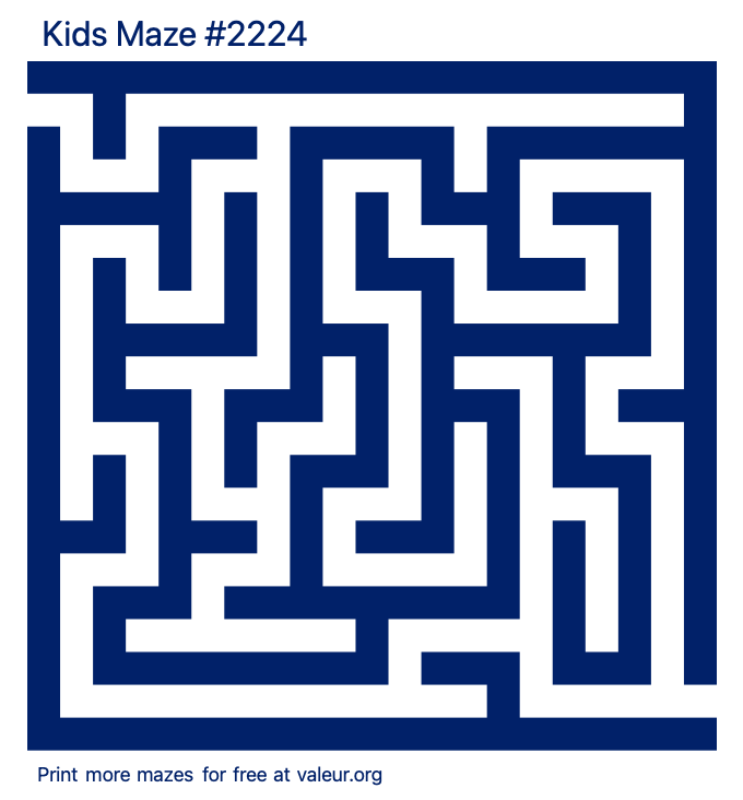 Free Printable Kids Maze number 2224