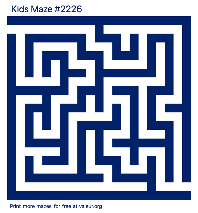 Free Printable Kids Maze number 2226