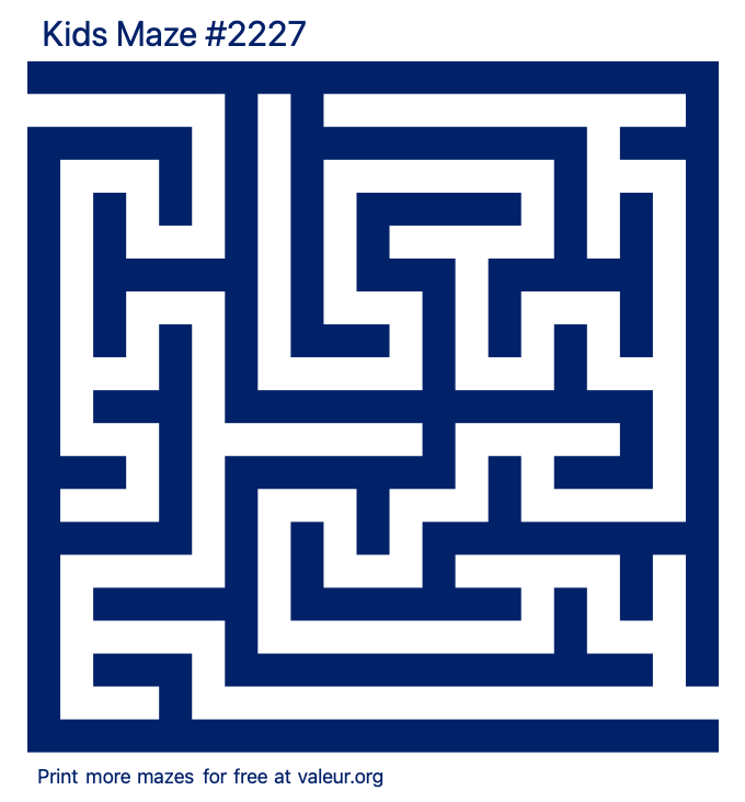 Free Printable Kids Maze number 2227